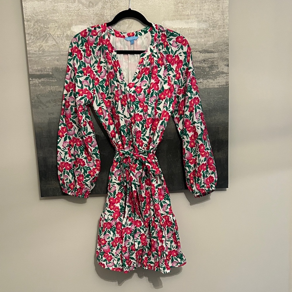 Draper James Pink Floral Tie Waist Dress